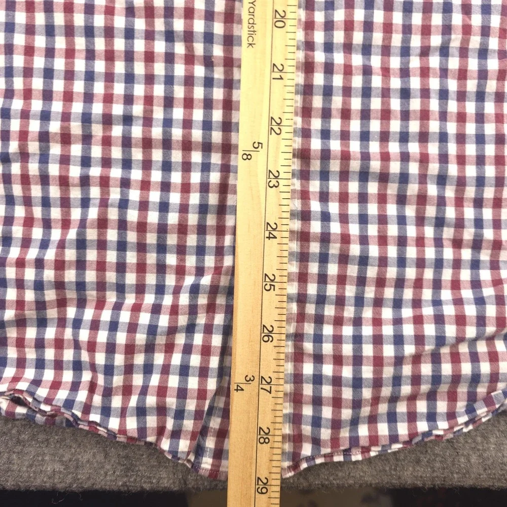 J Crew Flex Washed Shirt Large Classic Red Blue Check Long‎ Sleeve Button Down